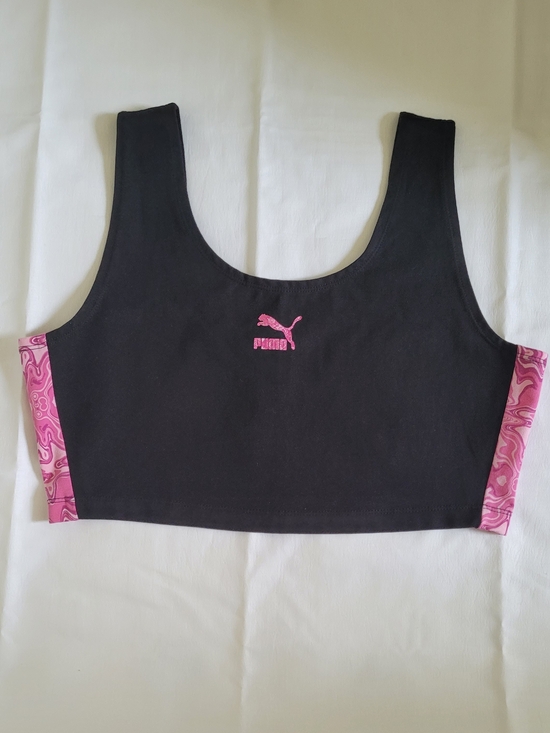 Puma Tops - Puma Women’s Black & Pink Sports Crop Top Size M